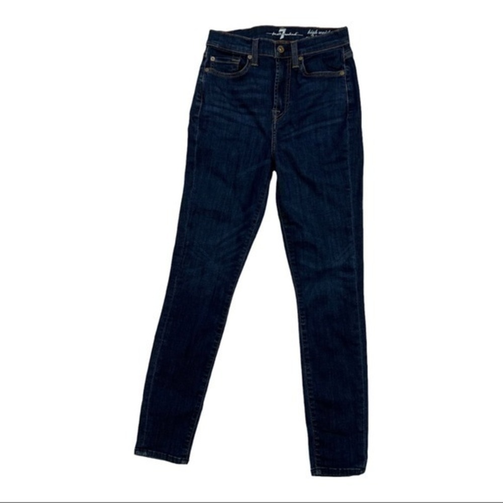 7 FAM Hight Waist Blue Navy Jeans Sz 25